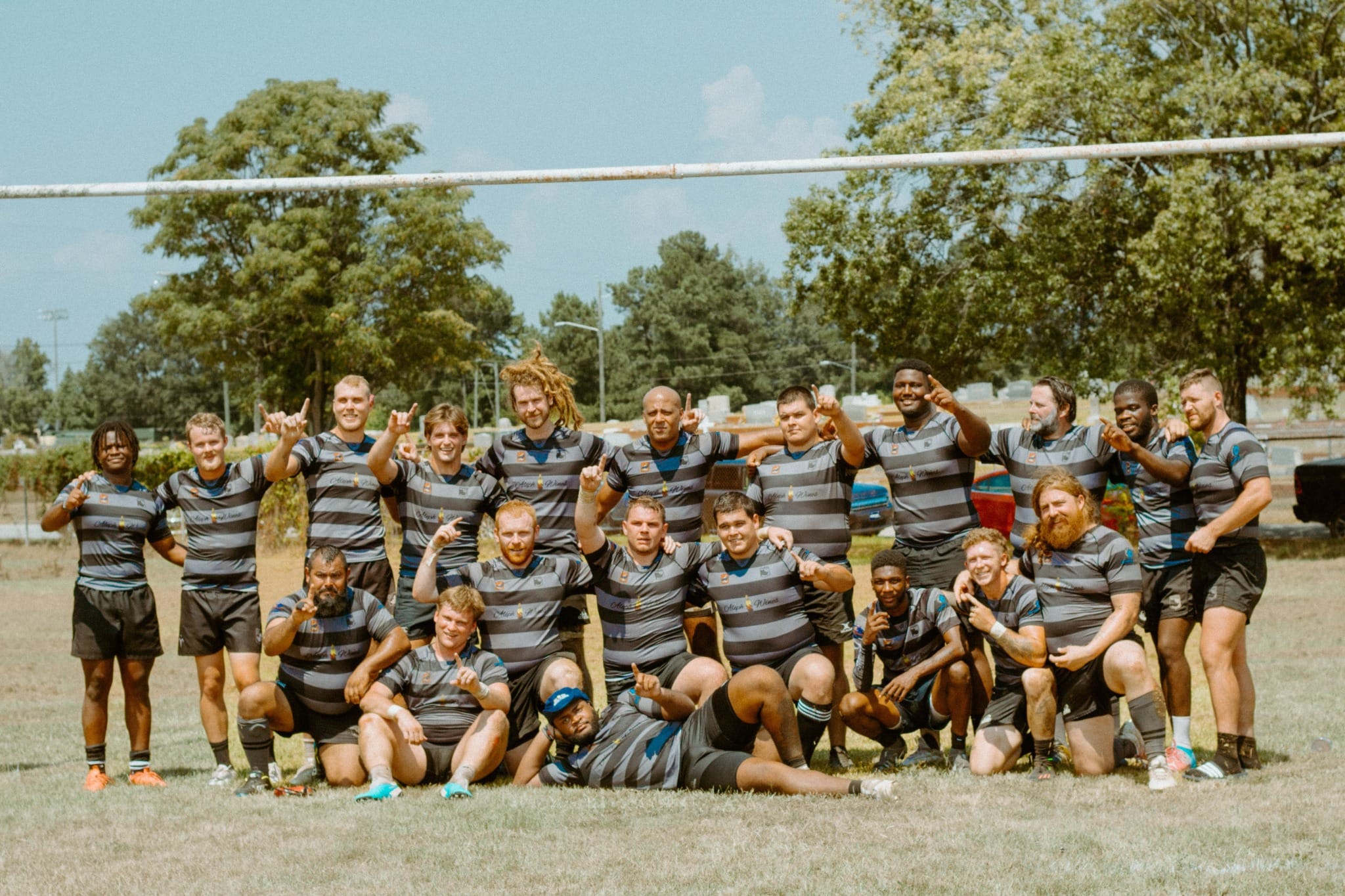 The Columbia Rhinos squad gathered for a team photograph